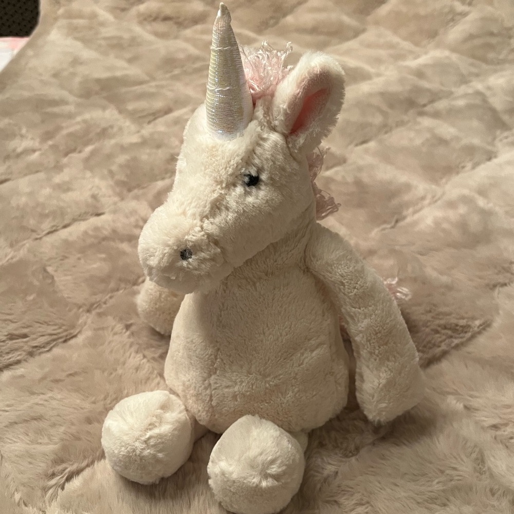 Jellycat Bashful Unicorn Medium Size 12 Inches JCINC2961SH Cream and Pink